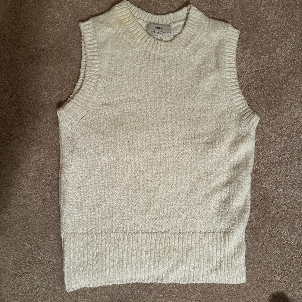 Vince Cream Sleeveless Sweater